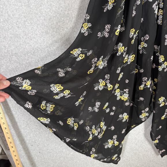 Maurices Fairy Coquette Y2K Dress XS Sheer Polka Dot Floral Asymmetric Babydoll - Picture 7 of 16